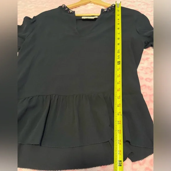 Tory Burch Black Blouse Mezair 100%Silk Tunic 
Women’s Size:8 - Picture 5 of 10